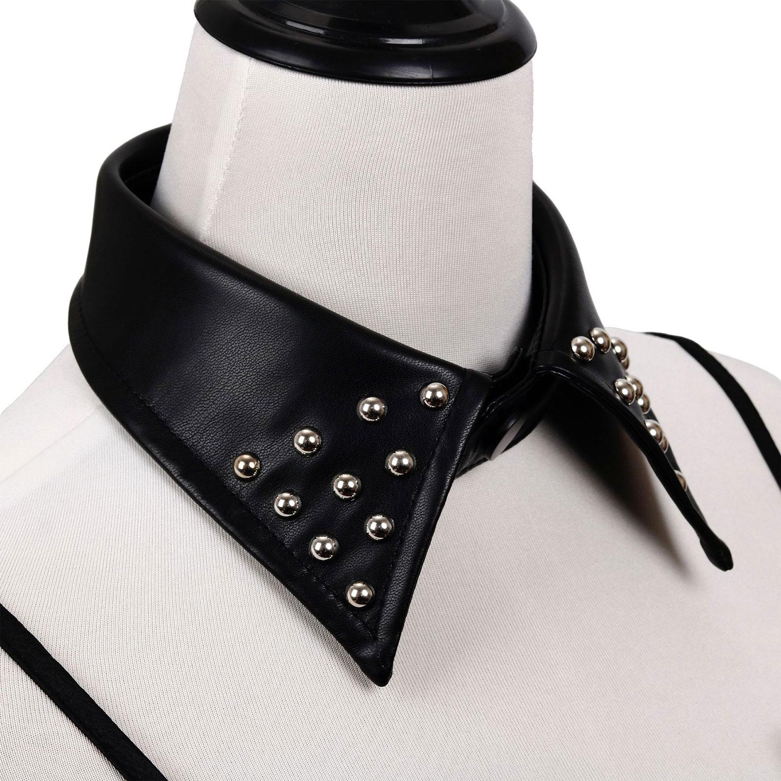 Shirts - Lightweight Women False Collar PU Leather