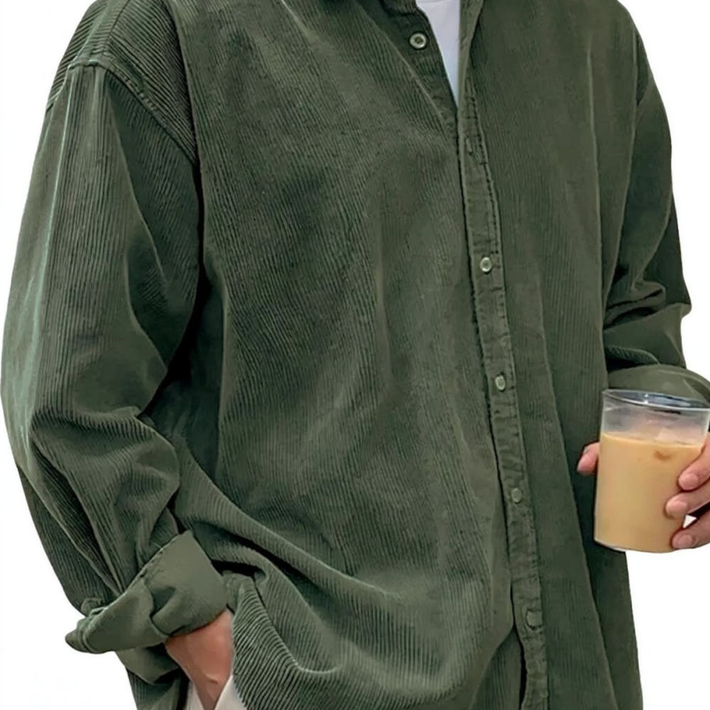 Mens Corduroy Shirts Long Slee - огляд і ціна Corduroy Button Up Shirt Men