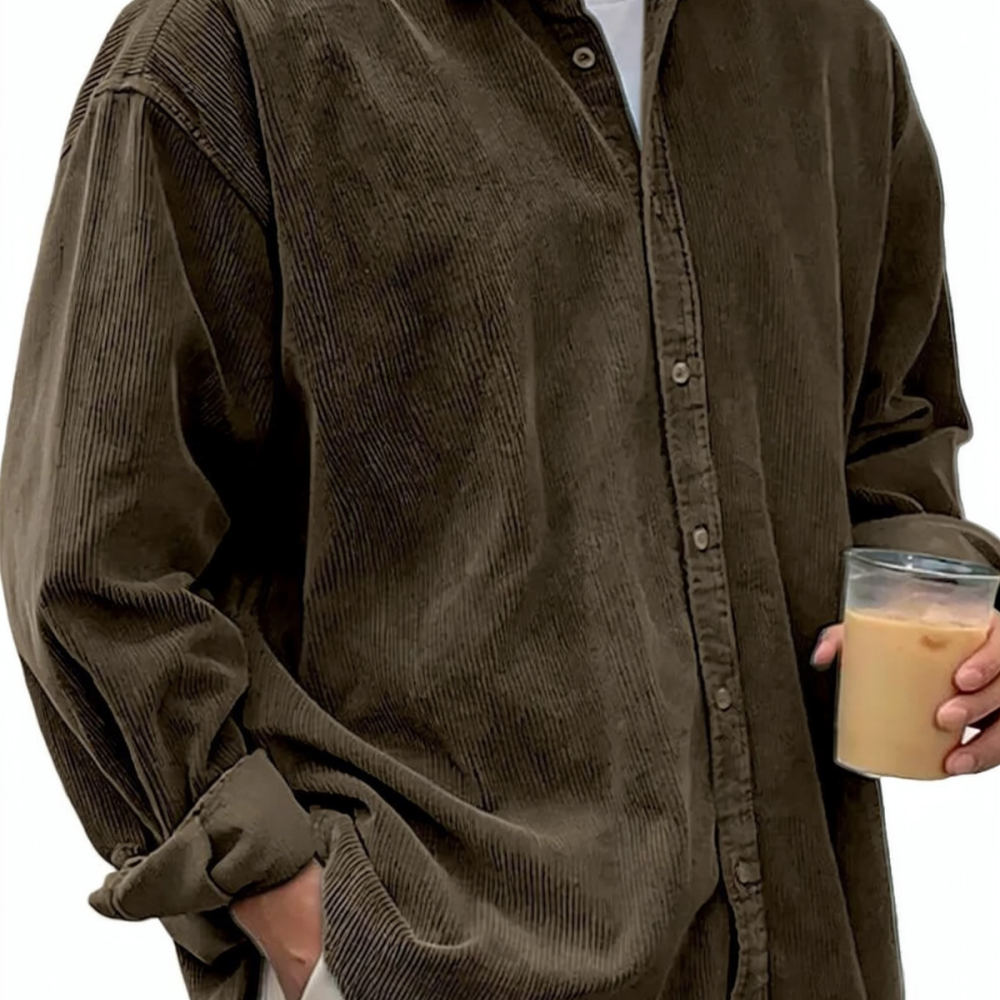 Mens Corduroy Shirts Long Slee - огляд і ціна Corduroy Button Up Shirt Men