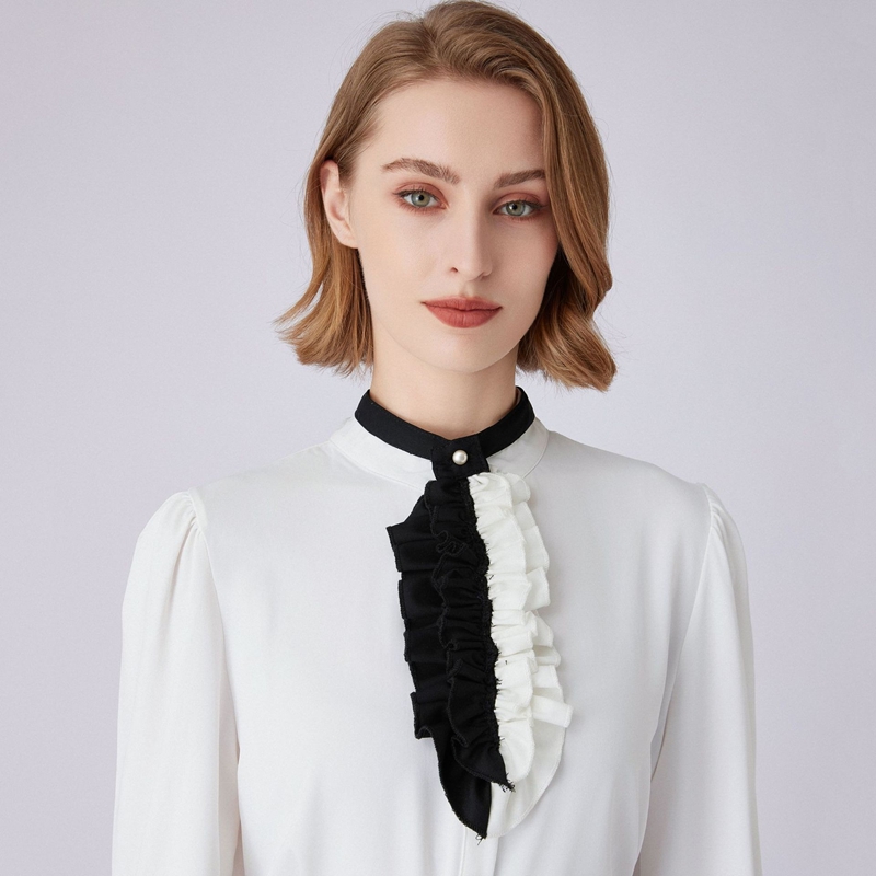 Black White Ruffled Collar Dec - огляд і ціна Shirts