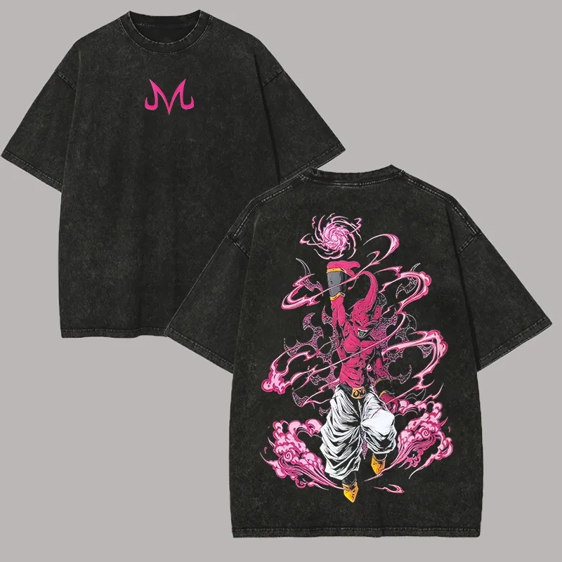Kid Buu T Shirt Dragon Ball Z  - огляд і ціна Acid Wash Vintage Graphic T Shirt